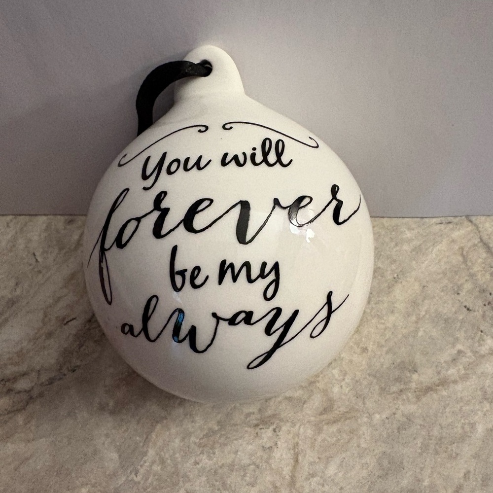 White Ceramic Ornament with Inspirational Quote